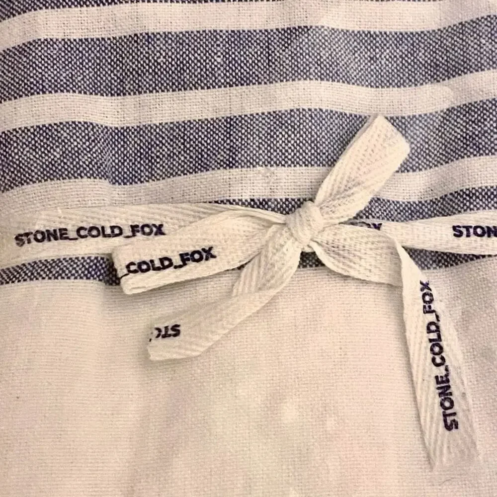 NEW (2) Tea Towels Kitchen Blue Striped Stone Cold Fox Cotten Blend Linens